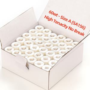 TEMU 바이킹 크리에이티브 비전 자수 및 재봉틀용 60wt 사이즈 A 사이즈 L 블랙 앤 화이트 144개 플라스틱 측면 사전 감긴 보빈 실 세트