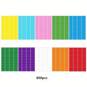 TEMU 직사각형 컬러 코딩 라벨 스티커 - 교사 및 학생용, 과제장, 교과서, 파일용, 손글씨 및 인쇄 가능, 방수 이름 스티커, 컬러 코딩 식별 접착 라벨