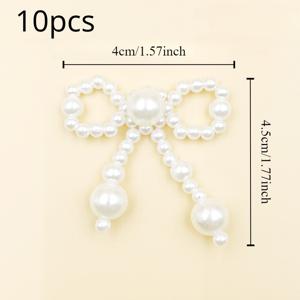 TEMU 10개 세트 수제 진주리본 DIY 장식, 하트형 패션 & 파티용품 - 아버지의 날, 어머니의 날, 발렌타인데이, 크리스마스, 할로윈에 딱!