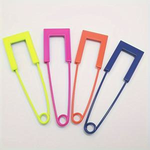 TEMU 4개 컬러 안전핀 세트입니다: 장식용 퀼팅 및 재봉 추가로 사용되며, 스타일리시한 스카프 클립 또는 가디건 고정 장치로도 사용 가능하며, 랜덤한 색상 혼합으로 독특한 매력을 더합니다.