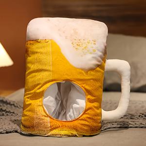 TEMU 플러시 맥주 머그 모자 1개 - 크리스마스 파티를 위한 재미있는 액세서리, 발렌타인데이, 새해, 파티 및 봄/여름 시즌에 적합한 부드러운 코스튬 소품