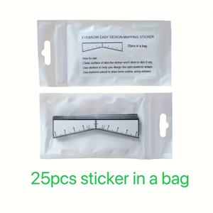 TEMU 25개입 눈썹 쉬운 매핑 스텐실 아이로우 스티커 키트 마이크로블레이딩 PMU 눈썹 모양 디자인 위치 측정