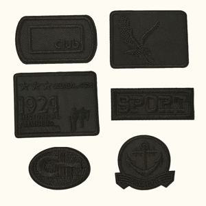 TEMU 의류, 전술 장비, 백팩, 모자에 적합하며 바지 및 재킷을 위한 장식적인 추가로 사용할 수 있는 다림질 가능한 검정색 자수 패치 6개 세트
