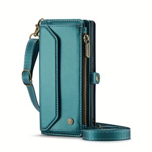 TEMU 휴대폰 케이스 - 다양한 삼성 갤럭시 모델용 크로스바디 케이스, RFID 보호 기능, 10카드 홀더, 지갑 지퍼, 마그네틱 플립 숄더 스트랩 포함