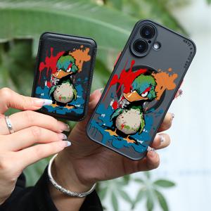 TEMU 폰 케이스: 2개 1세트 & 패셔너블 럭셔리 올인원 충격방지 패턴 아이폰 16 15 14 13 12 11 프로 맥스 7 8 플러스 자석 흡착 폰 케이스 & 고품질 가죽 자석 카드 클립 KJ1