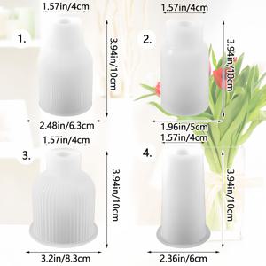 TEMU 식물 화분 또는 꽃병 제작을 위해 설계된 실리콘 몰드 4개 세트. 레진 캐스팅을 위한 기하학적 모양이 특징이며 공예에 이상적입니다. 이 에폭시 레진 몰드는 콘크리트, 석고 및 수제 시멘트 화분에 적합합니다.