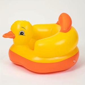 TEMU 내장 에어 펌프가 있는 유아용 팽창식 의자, 3-36개월 아동에게 적합한 휴대용 팽창식 유아용 의자, 유아가 앉아 먹는 것을 배우는 데 적합한 바닥형 유아용 지지 의자