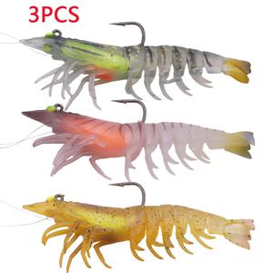 TEMU 바스 낚시, 민물/바다 겸용으로 적합한 3개 세트의 미리 조립된 낚시 지그. 바스 낚시에 적합한 내구성이 뛰어난 TPE 소재, 사실적인 새우 및 게 디자인, 크래피, 송어 잡이를 위한 웨드리스 기능이 특징입니다.