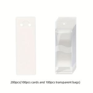 TEMU 100/200/400개 (50장 카드 + 50개 투명백 / 100장 카드 + 100개 투명백 / 200장 카드 + 200개 투명백) 소와 양 목걸이 키체인 전시용 빈 라벨 투명백 포함, 보석 보관 및 포장 용품