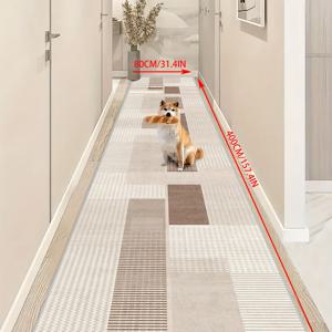 TEMU 1개 모던 그레이 기하학적 미끄럼 방지 세탁 가능 매트 - 거실, 침실, 욕실, 공항 라운지용 100% 폴리에스터 소프트 플러시 매트 - 대형 사이즈 옵션 제공, 침실 컴포트 매트 | 스타일리쉬 바닥 장식 | 내구성 있는 바닥 매트, 침실 러그