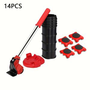 TEMU 14개 세트의 튼튼한 가구 이동 및 이동 도구, 슬라이더 4개 및 바퀴 달린 1개 포함, 소파, 냉장고 등 안전하고 쉬운 이동을 돕도록 설계됨