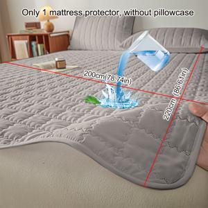 TEMU 1개 방수 침대 매트리스 보호 커버, 탄력 있는 코너 스트랩, 싱글/더블 침대용, 두꺼운 매트리스 호환, 세탁기 사용 가능, 호텔, 게스트룸용 (베개 커버 미포함)