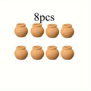 TEMU 8/16개 초미니엄정엄지 다육 식물 화분 | 원형 입구 세라믹 화분, 빈티지 테라코타 화분, 가벼움, 직사각형 모양, 요정 정원, 실내 및 실외 장식에 적합