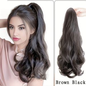 TEMU 18인치 프로틴 클로 클립 & 대형 웨이브 익스텐션, 포니테일 스타일링 필수템! 일상 스타일링에 완벽한 아이템으로 이스터, 어버이날, 크리스마스 등 다양한 휴일에 당신의 룩을 즉각적으로 변신시켜줍니다