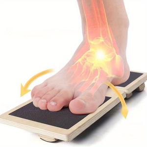 TEMU 발목 강화 트레이닝 보드, 발 스트레처, 나무 밸런스 보드, 자세 교정기, 발목 안정화기, 발레 밸런스 보드