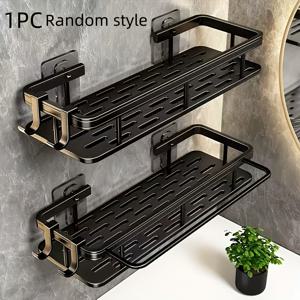 TEMU 벽걸이 샤워 랙, 대용량, 드릴 설치 불필요, 욕실 및 주방의 플로팅 선반에 적합, 5인 가족 시나리오에서 사용하도록 설계, 공간 절약, 설치 용이, 세면도구 및 화장품 보관에 이상적