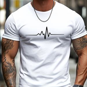 TEMU 유럽 및 미국 캐주얼 프린트 반팔 남성 여름 출퇴근복 인스 라운드넥 티셔츠