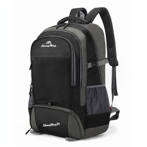 TEMU 80L 남성용 경량 하이킹 백팩 - 대용량 멀티포켓 디자인, 내구성 폴리에스터, 조절 가능한 어깨끈 & 패딩 백패널 캠핑, , 여행, 아웃도어 모험용