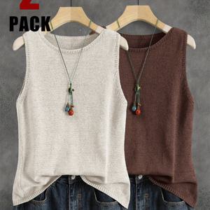 TEMU TD9841T4 여성용 단색 조끼, 가벼운 여름 스타일, 일본 및 홍콩 레트로 레이어드 숏 아우터, 스몰 탱크 탑이 포함된 투피스 세트