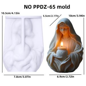 TEMU 여신 마리아 조각상 캔들 실리콘 몰드 긴 머리 여성 마리아 조각 장식 레진 실리콘 몰드 홈 피규어 조각 석고 실리콘 몰드