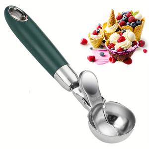 TEMU 304 스테인리스 스틸 스쿱 1개, 트리거가 있는 튼튼한 스쿱, 포션 제어를 위한 비스킷 반죽 스쿱, 걸이 구멍 디자인의 전문가용 스쿱, 편안한 손잡이