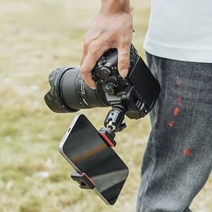 TEMU 철제 카메라 콜드슈 마운트 및 휴대폰 클램프, DSLR 액세서리 키트 외부 모니터 디스플레이용 - 사진 장착 브래킷 세트, 카메라 또는 휴대폰 미포함, 비전자