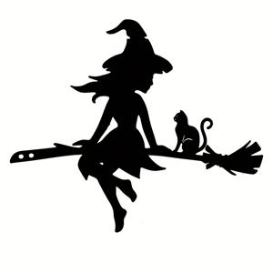 TEMU 1개 철제 아트 마녀 날개 달린 빗자루 타는 마녀, 매력적인 마녀 요정과 고양이 정원 장식 삽입 - 튼튼한 철제 마당 장식 - 잔디밭, 정원 및 마당을 위한 사랑스러운 야외 장식 - 마녀 정원 장식용 줄기 삽입 - 할로윈용