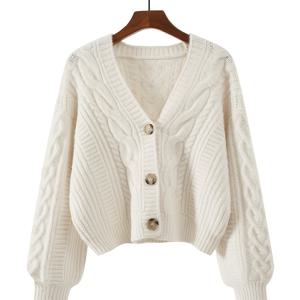 TEMU 여성 가을/겨울 신상 이지 루즈 레트로 V넥 숏 가디건