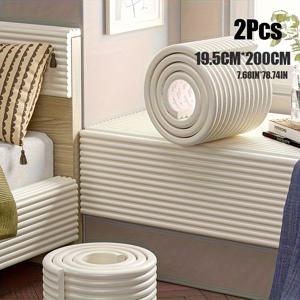 TEMU 2롤 다기능 안전 코너 가드 스트립, 78.7 X 7.68 인치 / 200 X 19.5cm, 커팅 가능 및 두꺼운 충격 방지 스트립, 거실, 침실 홈 데코, 벽 코너 보호 스트립