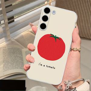 TEMU 폰 케이스: 토마토 모노로그 투명 폰 케이스, 삼성 갤럭시 S6 S7 S8 S9 S10 S20 S21 S22 S23 S24 S25 S26 + E FE 플러스 울트라 갤럭시 노트 8 20 10+ 라이트 울트라 S7edge 4G 5G 폰 케이스 - 고품질과 스타일리시한 디자인