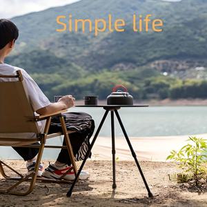 TEMU 휴대용 야외 테이블 - 높이 조절 및 접이식 다리, 가벼운 접이식 테이블, 14.5인치 라운드 플라스틱 테이블탑, 캠핑, 피크닉, 발코니, 야외용 - 조립 간편, 컴팩트 여행용