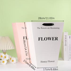 TEMU 5개입 고급 화이트 사다리꼴 토트백, 크리스마스 및 발렌타인데이를 위한 새로운 디자인, 꽃과 작은 선물 선물용으로 완벽