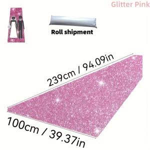 TEMU 1개 럭셔리 글리터 웨딩 카펫, 실내외용 부직포, 다양한 색상 (핑크 글리터, 골드 글리터, 화이트), 메커니즘, 액티비티 트랙 웨딩 카펫, 실내외 파티, 크리스마스, 추수감사절 장식