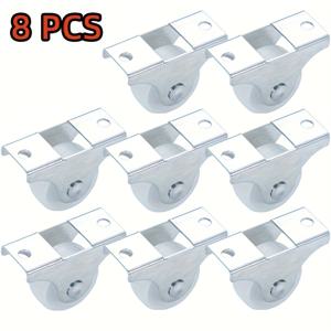 TEMU 평평한 상판 플레이트가 특징인 8개 금속 캐스터 세트, 부드러운 움직임을 위한 고정 바퀴, 내구성, 저소음 작동, 가구 및 장비에 적합