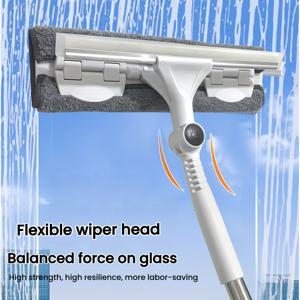 TEMU 2-In-1 유리 클리너 다기능 유리 청소제, 플라스틱 및 스테인리스 스틸 재질, 창문, 욕실, 실외, 벽, 바닥 및 유리 표면 청소에 적합