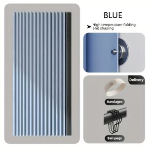 TEMU 플라스틱 후크가 특징인 현대적인 접이식 파티션 커튼 - 침실, 복도, 거실 및 욕실에 적합한 세련된 단색 디자인입니다. 이러한 고품질 파티션 스크린은 샤워 커튼으로 사용되며 간편한 장식이 가능합니다.