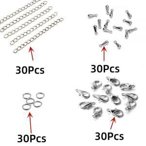 TEMU 30세트 테일 체인 핸드메이드 연장 체인, 랍스터 클라스프 및 드롭렛 톤 확장 커넥터 DIY 주얼리 만들기용