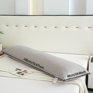 TEMU 1개 근육 텍스처 볼스터 베개 - 부드럽고 탄력 있는, 금속 지퍼 디자인, 분리 및 세탁 쉬움, 다양한 사이즈 선택 가능, 커플용 더블 디자인