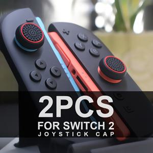 TEMU 스위치 2 조이콘 2용 2팩 레드 링 캡 - 미끄럼 방지 그립 디자인, 모든 스위치 모델과 호환 가능
