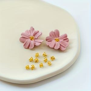 TEMU 20개 세트 24K 금도금 꽃 중심부 및 수술, 폴리머 클레이 DIY 공예용 플로럴 액세서리, 소프트 클레이 도구