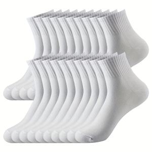 TEMU 단색 블랙, 화이트, 그레이 남성 양말 20켤레, 얇은 발목 스포츠 양말, 보이지 않는 남성 양말