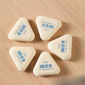 TEMU 5개 그린필 TPE 삼각형 지우개 - 예술 및 사무용 정밀 디테일링, 끈적임 없음, 내구성 있는 고무, 드로잉 및 쓰기에 이상적, 아트 지우개|슬림한 지우개|내구성 있는 지우개, 지우개 연필