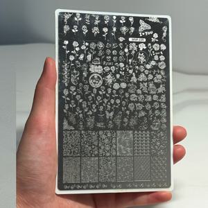 TEMU 플랜트 & 추상 디자인 네일 아트, 레이스 페탈, 나비, 만다라 스탬핑 플레이트 세트 - 폴리쉬 프린팅 스텐실 및 몰드 포함 DIY 네일 트랜스퍼 템플릿 패션 네일 아트 도구 1세트