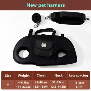 TEMU 1 세트 애완 동물 백팩 강아지 야외 휴대용 바디 조끼 스타일 리드줄 3pcs 세트 소형 강아지 고양이 숄더백 애완 동물 로드 캐리어 스트랩 용품