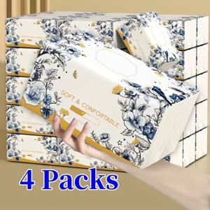 TEMU 총 1720매 - 5겹 엠보싱 레스토랑 냅킨 4팩, 천연 원목 펄프 제작, 높은 흡수성과 내구성, 블루 플로럴 디자인. 주방, 욕실, 가정, 여행, 학교, 사무실용. 고품질 장식용 냅킨, 대용량 가정용 티슈 - 라마단에 이상적