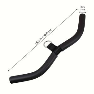 TEMU LAT 컴포트 그립 다운로드 - 가정용 헬스장용 케이블 머신 부착물, 삼두근 및 팔뚝 운동용, 내구성 있는 블랙 메탈, 이두근 및 손목 운동용 피트니스 액세서리, 유선형 피트니스 장비, 인체공학적 설계, 고품질 구조, W바/스트레이트바