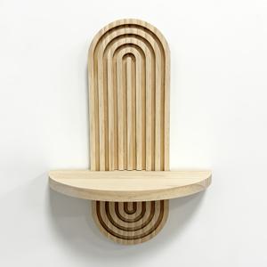 TEMU 빈티지 나무 아치 벽 선반 – 벽걸이형 디스플레이용 스타일 장식 선반, 미드 센추리 모던한 미적 감각의 스칼렛 나무 벽 장식, 거실, 침실용 걸이 선반, 식물 홀더 | 할로윈 실내 장식 | 대시보드 휴대폰 거치대