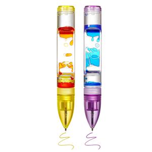 TEMU 2개입 액체 오일 드롭 펜, 모래시계 모양 액체 타이머 펜, 감각 게임 스트레스 해소, 재미있는 스트레스 해소 펜, 성인 선물용으로 적합, 스트레스 및 불안 완화