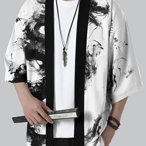 TEMU 남성용 캐주얼 셔츠와 기모노 가운