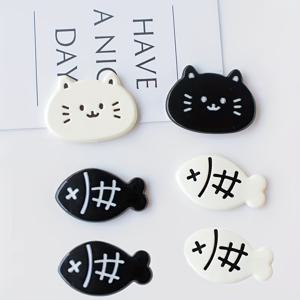 TEMU 귀여운 고양이 냉장고 자석 6개 세트 - 블랙 & 화이트 고양이 자석 장식, 발자국 디자인, 플라스틱 자석 보드, 가정, 사무실, 기숙사용 - 크리스마스, 발렌타인데이 선물 추천